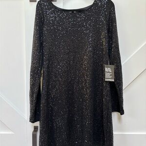 Express Black Sequin Dress